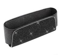 Bolsa de almacenamiento para coche compatible con gafas de sol y electrónica pequeña, carcasa ABS con camino de cable de carga abierto (negro)