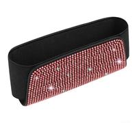 Bolsa de almacenamiento para coche compatible con gafas de sol y electrónica pequeña, carcasa ABS con camino de cable de carga abierto (rojo)