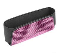 Bolsa de almacenamiento para coche compatible con gafas de sol y electrónica pequeña, carcasa ABS con camino de cable de carga abierto (rosa)