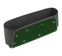 Bolsa de almacenamiento para coche compatible con gafas de sol y electrónica pequeña, carcasa ABS con camino de cable de carga abierto (verde)