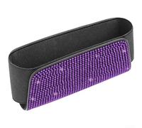 Bolsa de almacenamiento para coche compatible con gafas de sol y electrónica pequeña, carcasa de ABS con camino de cable de carga abierto (morado)