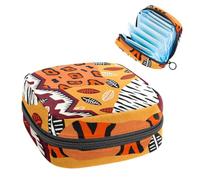 Bolsa de almacenamiento para compresas sanitarias, bolsa de copa menstrual, organizador de bolsas de período para almohadillas femeninas, tampones, piel de tribu animal