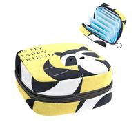 Bolsa de almacenamiento para compresas sanitarias, bolsa de copa menstrual, organizador de bolsas de período para almohadillas femeninas, tampones, Be My Happy Friend Raccoon