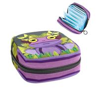 Bolsa de almacenamiento para compresas sanitarias, bolsa de copa menstrual, organizador de bolsas de período para almohadillas femeninas, tampones, lindos animales de la vida silvestre de rana