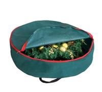 Bolsa de almacenamiento para corona de Navidad, bolsa con cremallera de 24 pulgadas, organizador de corona gruesa, contenedor de almacenamiento resistente, asa reforzada, protector de coronas