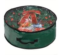 Bolsa de almacenamiento para corona de Navidad, impermeable, grande, redonda, organizadora, para decoración navideña, 76 cm de diámetro, color rojo (polietileno verde, 76 x 20)