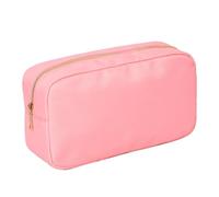 Bolsa de almacenamiento para cosméticos Letra parche personalizado Travel Cosmetic Bag Personalizado Nylon Pouch Toiletry Bag Chenille Patch Makeup Toiletries Girl Cosmetic Bag Bolsa de viaje plegable