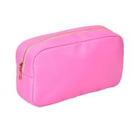 Bolsa de almacenamiento para cosméticos Letra parche personalizado Travel Cosmetic Bag Personalizado Nylon Pouch Toiletry Bag Chenille Patch Makeup Toiletries Girl Cosmetic Bag Bolsa de viaje plegable
