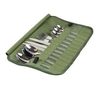 Bolsa de almacenamiento para cubiertos, organizador de utensilios de cocina, maletín portátil de viaje, bolsa de poliéster resistente al agua, multibolsillos, soporte compacto para tenedores, cucharas