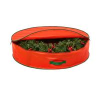 Bolsa de almacenamiento para guirnaldas y corona de Navidad, almacena coronas artificiales de hasta 80 cm, material impermeable y duradero con cremallera y asas de transporte