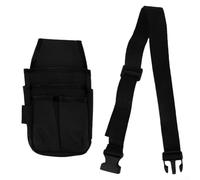 Bolsa de almacenamiento para herramientas de electricista con 15 bolsillos y correa ajustable de lona para la cintura, adecuada para varios oficios (color negro)