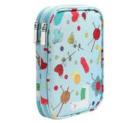 Bolsa de almacenamiento para hilo vacía Empty Knitting Needles Storage Bag Waterproof Circular Kit Case Crochet Sewing Tool Accessories para madejas de Hilo, Ganchos de Ganchillo(Sheep)