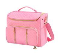 Bolsa de almacenamiento para hilo vacía Empty Knitting Storage Bag Crochet Multifunctional Tote Bags Large Capacity DIY Needle Arts Craft Yarn para madejas de Hilo, Ganchos de Ganchillo(Pink)