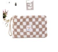 Bolsa de almacenamiento para lápices labiales de alta capacidad con diseño de oso IconTravel para mujeres, kits de maquillaje, carteras, estuches para lápices, A4, 20.0*15.0*1.0