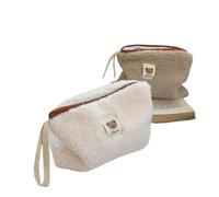 Bolsa de almacenamiento para lápices labiales y cosméticos de gran capacidad para mujer, bolsa organizadora de maquillaje, cartera, estuche para lápices, White, Talla única