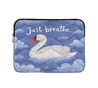 Bolsa de almacenamiento para laptop de 13 a 14 pulgadas, ligera, Swan Just Breathe, bolsas de computadora con cremallera para hombres y mujeres