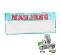 Bolsa de Almacenamiento para Mahjong | Bolsa de Almacenamiento con Cremallera para Fichas de Mahjong,Funda Protectora Transparente para Estudio Exteriores Diario Noche de Juegos Adultos Camping Fiesta