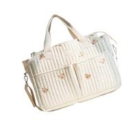 Bolsa de almacenamiento para pañales para mujer, cruzada, gran capacidad, patrón bordado para mamá, bolso de hombro elegante para mamá