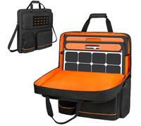 Bolsa de almacenamiento para panel solar compatible con Jackery SolarSaga 100 W, 100 X/200 W, funda de transporte acolchada para panel solar para 2 paneles de batería con múltiples bolsillos y correa