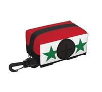 Bolsa de almacenamiento para residuos de viaje para mascotas, diseño de bandera de la República Árabe Siria. Almacenamiento práctico, adecuado para correa, con cremallera, fácil de llevar cuando