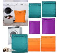 Bolsa de almacenamiento para ropa sucia para mascotas, lava fácilmente los artículos de mascotas mientras mantiene tu lavadora limpia y el cabello (azul L)