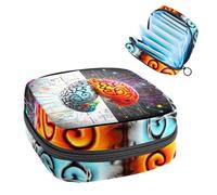 Bolsa de almacenamiento para sanitarios, soporte para almohadillas de lactancia, bolsas menstruales con cremallera, organizador de tampones artísticos para cerebro 2210