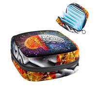 Bolsa de almacenamiento para sanitarios, soporte para almohadillas de lactancia, bolsas menstruales con cremallera, organizador de tampones artísticos para cerebro 2254