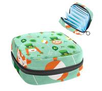Bolsa de almacenamiento para sanitarios, soporte para almohadillas de lactancia, bolsas menstruales con cremallera, Happy St Patrick Lucky Green Clover-340, organizador de tampones para almohadilla