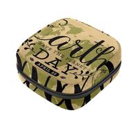 Bolsa de almacenamiento para sanitarios, soporte para almohadillas de lactancia, bolsas menstruales con cremallera, Día de la Tierra, 22 de abril, salvar el planeta, vintage, mapa del mundo,