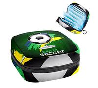 Bolsa de almacenamiento para servilletas sanitarias, bolsa de almacenamiento portátil para servilletas, fútbol de Brasil, Varios colores, 4.7x6.6x6.6 in/12x17x17 cm