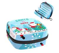 Bolsa de almacenamiento para servilletas sanitarias, bolsa de almacenamiento portátil para servilletas sanitarias, Papá Noel está aquí, Varios colores, 4.7x6.6x6.6 in/12x17x17 cm