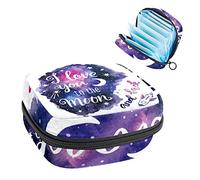 Bolsa de almacenamiento para servilletas sanitarias, bolsa de almacenamiento portátil para servilletas, I Love You To the Moon Galaxy, Varios colores, 4.7x6.6x6.6 in/12x17x17 cm