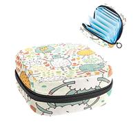 Bolsa de almacenamiento para servilletas sanitarias, bolsa de almacenamiento portátil para servilletas sanitarias, oveja feliz, Varios colores, 4.7x6.6x6.6 in/12x17x17 cm
