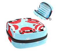 Bolsa de almacenamiento para servilletas sanitarias, bolsa de almacenamiento portátil para servilletas, pingüinos celebrando Navidad, Varios colores, 4.7x6.6x6.6 in/12x17x17 cm