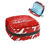 Bolsa de almacenamiento para servilletas sanitarias, bolsa de almacenamiento portátil para servilletas sanitarias, patrón de amor rojo acuarela Be My Valentine, Varios colores, 4.7x6.6x6.6 in/12x17x17 cm