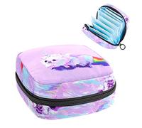 Bolsa de almacenamiento para servilletas sanitarias, bolsa de almacenamiento portátil para servilletas, extraño patrón de unicornio extraño, Varios colores, 4.7x6.6x6.6 in/12x17x17 cm