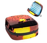 Bolsa de almacenamiento para servilletas sanitarias, bolsa de almacenamiento portátil para servilletas, caballo al atardecer pájaro, Varios colores, 4.7x6.6x6.6 in/12x17x17 cm