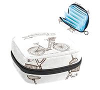 Bolsa de almacenamiento para servilletas sanitarias, bolsa de almacenamiento portátil para servilletas sanitarias, Let's Ride a Bicycle -01, Varios colores, 4.7x6.6x6.6 in/12x17x17 cm