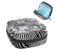 Bolsa de almacenamiento para servilletas sanitarias, bolsa de almacenamiento portátil para servilletas sanitarias, migración familiar de cebra animal, Varios colores, 4.7x6.6x6.6 in/12x17x17 cm