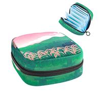 Bolsa de almacenamiento para servilletas sanitarias, bolsa de almacenamiento portátil para servilletas sanitarias, estampado de campo de arroz, Varios colores, 4.7x6.6x6.6 in/12x17x17 cm