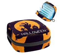 Bolsa de almacenamiento para servilletas sanitarias, bolsa de almacenamiento portátil para servilletas sanitarias, Halloween Is Coming-01, Varios colores, 4.7x6.6x6.6 in/12x17x17 cm