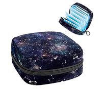 Bolsa de almacenamiento para servilletas sanitarias, bolsa de almacenamiento portátil para servilletas, azul oscuro estrellado cielo estrellas planeta, Varios colores, 4.7x6.6x6.6 in/12x17x17 cm