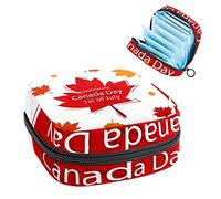 Bolsa de almacenamiento para servilletas sanitarias, bolsa de almacenamiento portátil para servilletas sanitarias, día de Canadá, 1 de julio, hoja de arce, Varios colores, 4.7x6.6x6.6 in/12x17x17 cm