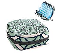 Bolsa de almacenamiento para servilletas sanitarias, bolsa de almacenamiento portátil para servilletas, onda japonesa náutica, Varios colores, 4.7x6.6x6.6 in/12x17x17 cm