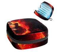 Bolsa de almacenamiento para servilletas sanitarias, bolsa de almacenamiento portátil para servilletas, Fuitar Flame Fire Music, Varios colores, 4.7x6.6x6.6 in/12x17x17 cm