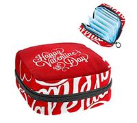 Bolsa de almacenamiento para servilletas sanitarias, bolsa de almacenamiento portátil para servilletas, feliz día de San Valentín, amor rojo, Varios colores, 4.7x6.6x6.6 in/12x17x17 cm