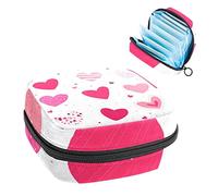 Bolsa de almacenamiento para servilletas sanitarias, bolsa de almacenamiento portátil para servilletas, corazones dibujados a mano, Varios colores, 4.7x6.6x6.6 in/12x17x17 cm
