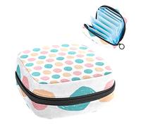 Bolsa de almacenamiento para servilletas sanitarias, bolsa de almacenamiento portátil para servilletas sanitarias, patrón colorido de puntos de garabato-01, Varios colores, 4.7x6.6x6.6 in/12x17x17 cm