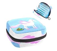 Bolsa de almacenamiento para servilletas sanitarias, bolsa de almacenamiento portátil para servilletas, unicornio con pop, divertido, Varios colores, 4.7x6.6x6.6 in/12x17x17 cm