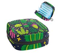 Bolsa de almacenamiento para servilletas sanitarias, bolsa de almacenamiento portátil para servilletas, flor de cactus del desierto, Varios colores, 4.7x6.6x6.6 in/12x17x17 cm